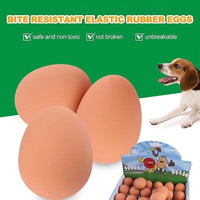 #ad Dog Squeaky Toy 3 PCS Latex Bouncy Egg Balls With Squeaker For Puppy Chew Toys $13.49