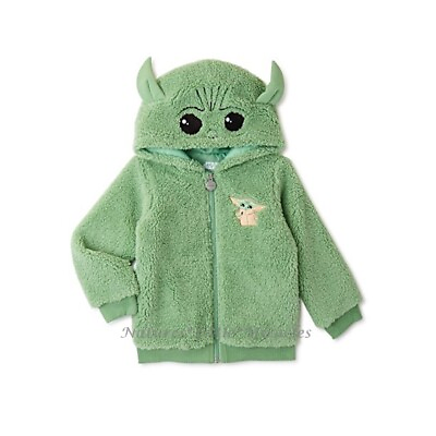 Baby Yoda Boys Hoodie Jacket Toddler Size 2T 5T Costume Star Wars Girl Grogu NWT $26.95