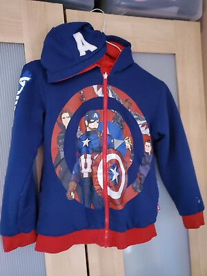 #ad Boys IronMan Captain America Reversible Sweat Jacket Sz 9 10 $15.00