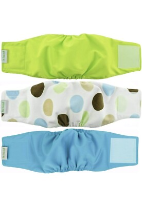 Reusable Male Dog Belly Bands Set Leak Proof Diaper Dogs Absorbent Pad Wraps 3pc $29.00