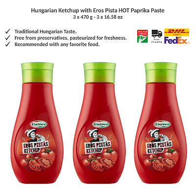 #ad Univer Hungarian Ketchup with Eros Pista Raw Crushed HOT Paprika Paste 470g x 3 $59.99