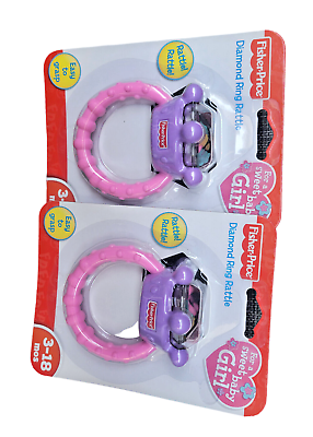 #ad 2 Pack Fisher Price Babies Multicolor Diamond Ring Rattle $19.99