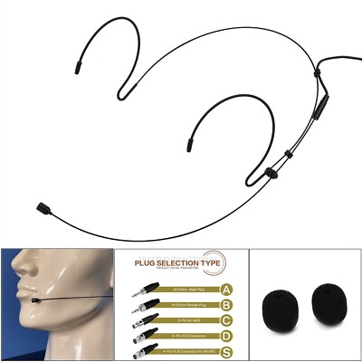 #ad Double Earhook Headset Mic Headworn Microphone For For Wireless $10.20