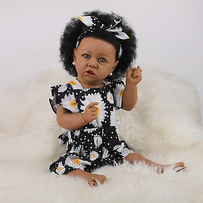 #ad HOOMAI Reborn Baby Black Dolls African American Lifelike Silicone Doll Realis... $95.59