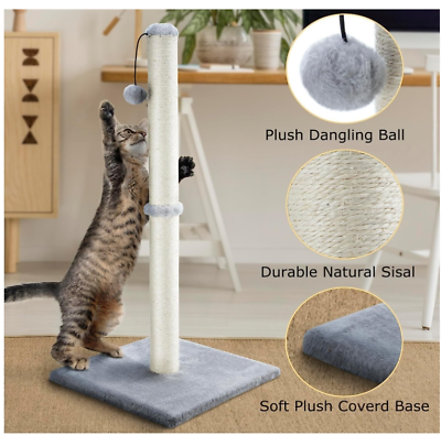 #ad 29 Tall Cat Scratching Post Indoor Cat Post with Sturdy Natural Sisal Ro $23.99