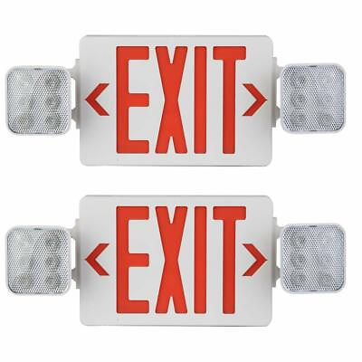 #ad Red Emergency LED Exit Sign Fire Resistance Rotatable LED Lamps 2 Pack $48.00