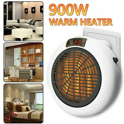 #ad Small Portable Plug in Electric Handy Wall Space Toasty Heater Thermostat Timer $16.39