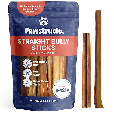 #ad #ad Natural 8 12quot; Bully Sticks for Dogs Best Long Lasting Rawhide Free Low Od... $65.87