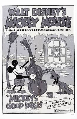 #ad Mickeys Good Deed Poster Us Mickey Mouse Pluto Movie Old Photo AU $9.00
