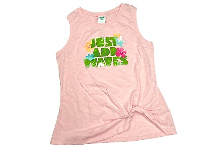 #ad NWT Sz S Disney pink tank top Beach ‘Just Add Waves’ BRIGHT COLORFUL graphics $11.00