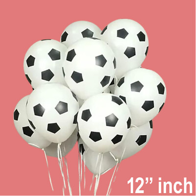 #ad 12quot; Soccer Balls Latex Football Balloons Party World Cup Decoration Baloon GBP 2.89