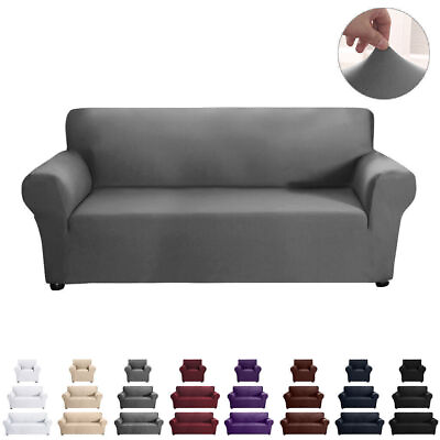 #ad Polyester Spandex Stretch Cushion Couch Sofa Cover Armchair Furniture Slipcover $29.32