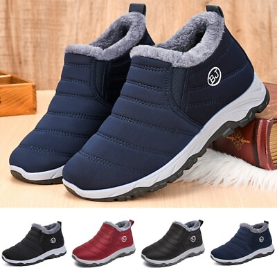 #ad Womens Casual Round Toe Snow Booties Work Lightweight Flats Winter Shoes Outdoor $35.33
