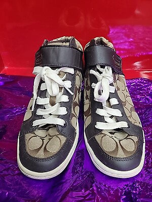 #ad Preowned Authentic Coach sneakers high top 8med. $26.00