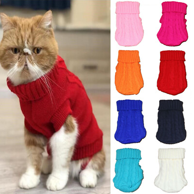 #ad Pet Dog Warm Jumper Knit Sweater Clothes Puppy Cat Knitwear Costume Coat Apparel $5.35