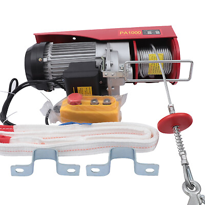 #ad 2200lb 1 Ton Electric Hoist Lift Overhead Winch with Remote Control Two Hooks $228.43