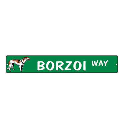 Aluminum Weatherproof Road Street Signs Borzoi Dog Way Home Decor Wall $17.99