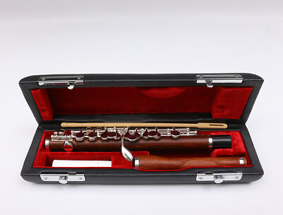 #ad Yinfente Piccolo C key Rosewood Body Silver Plated Closed Hole Case New $539.00
