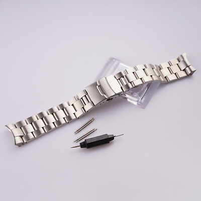 #ad 22mm Silver 316L Brushed Steel Solid Curved WatchBand Bracelet For Seiko SKX007 $22.79