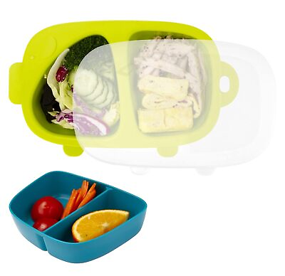 #ad Kids Divided Plate 3 PCS Set Toddler Dishes with Lid Inner Dish Dishwasher S $28.74