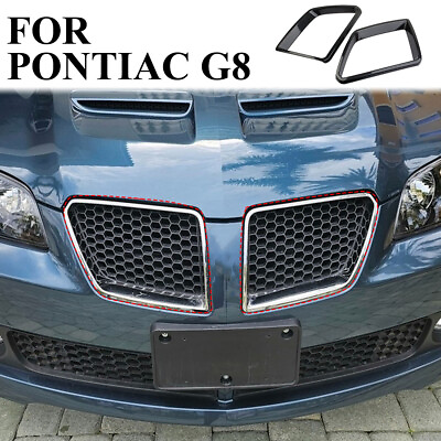 #ad Carbon fiber exterior front honeycomb grille frame cover trim fit For Pontiac G8 $49.00