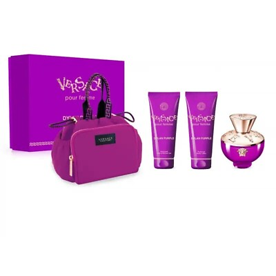 #ad Dylan Purple by Versace EDP Set for Women 3.4oz 4pc w Bag New Gift Box $104.89