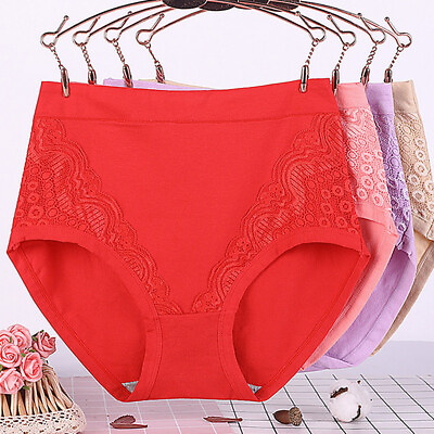 #ad Plus Size Women Briefs Cotton Sexy Lace Panties Underwear Middle aged Underpants AU $7.21