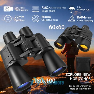 #ad Military Zoom 180x100 60x60 Powerful Binoculars Day Low Night Optics Waterproof $26.71