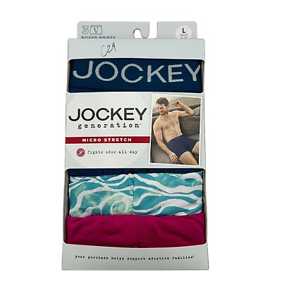 #ad Jockey Generation Mens Size L 36 38 Micro Stretch Boxer Briefs 3 Pack $15.99