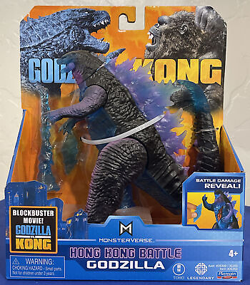 #ad Playmates Toys Godzilla vs Kong Hong Kong Battle GODZILLA Battle Damage 6” 2021 $25.00