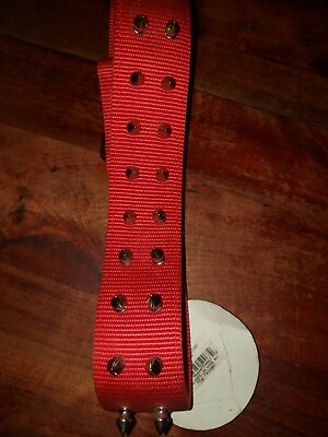 #ad Macho Dog 1 3 4quot; Double Nylon SPIKED DOG COLLAR Red 28quot; NWT $26.60
