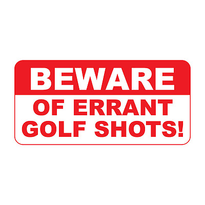 Beware Of Errant Golf Shots Retro Vintage Style Metal Sign 8 In X 12 In $14.99