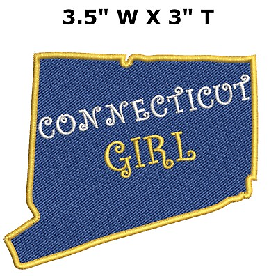 #ad Connecticut Girl State Map Patch Embroidered Iron on Applique Travel Souvenir $5.50