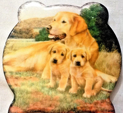 #ad Souvenir Fridge Magnet 3 Dog Golden Retriever Mum and 2 Puppy Lovely Brand New $3.99