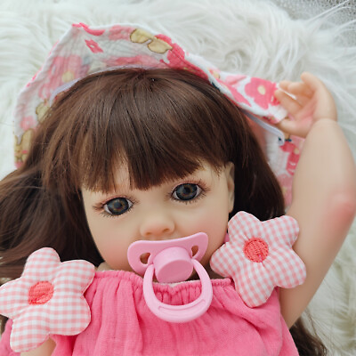 #ad Handmade 22inch Full Body Vinyl Reborn Baby Doll Girl Toddler Realistic Gift $75.89