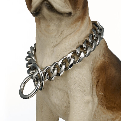 Choke Chain Training Dog Collars Cuban Choker Pet Show Collar Stainless Steel $21.99