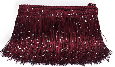 #ad 4quot; Hoogram Sequin Chainette Tassel Fringe Trim by the Yard Garland Dance Costume $20.88