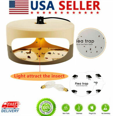 #ad Electric Flea Trap Killer Home Pest Control Sticky Disc Spare Lamp Non toxic Pad $30.99