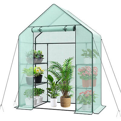 #ad 6 Shelves 3 Tiers Greenhouse Portable Mini Walk In Outdoor MINI Planter House $45.58