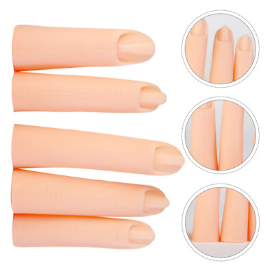 #ad 5 Pcs Manicure Fingers Fake Practice Nail Art Mannequin Hand $8.06