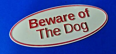 #ad Quality Red amp; White Beware of the Dog Sign with 3D Letters and border $10.17