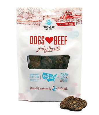 #ad Farmland Traditions Dogs Love Beef Flavor Air Dried Jerky Treats for Dog 13.5 Oz $18.09