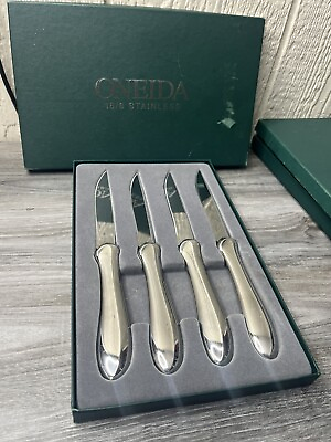 #ad Brand New ONEIDA 18 8 Stainless Steak Knives Set Of 4 $38.50