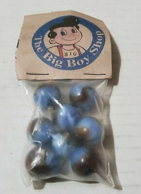 #ad Vintage The Big Boy Shop 8 Blue Various Marble Pack Sealed Rare NOS Restaurant $25.00