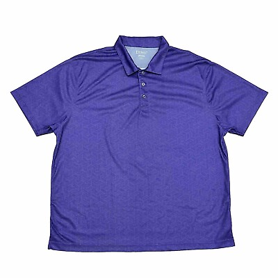 #ad Etonic Polo Shirt Men’s XXL Purple Geometric Golf Tennis Outdoor Short Sleeve $16.80