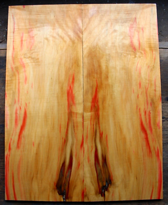 #ad Curly red flame box elder maple drop top .32quot; thk bass guitar tonewood 2377 $69.99