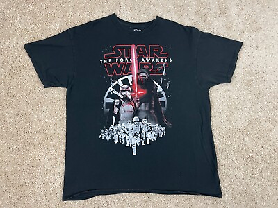 #ad Star Wars T Shirt Mens XL The Force Awakens New Menace First Army Kylo Ren Black $14.95