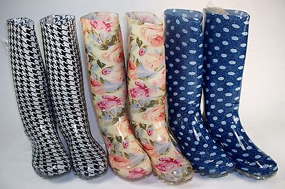#ad Ladies Girls Rain Boots For Rain Mud Or Snow Choice of 3 Patterns 6 Sizes $17.95