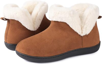 #ad Women#x27;s Fuzzy Bootie Slippers Cozy Memory Foam Ladies Indoor Outdoor House Shoes $17.49