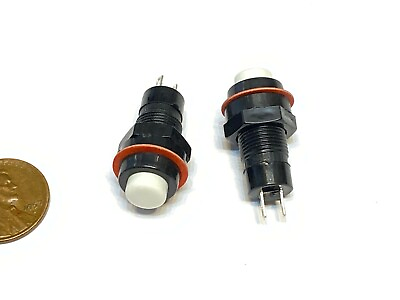 #ad 2 Pieces White normally open NO Push Button Momentary OFF ON Switch 10mm C39 $8.44